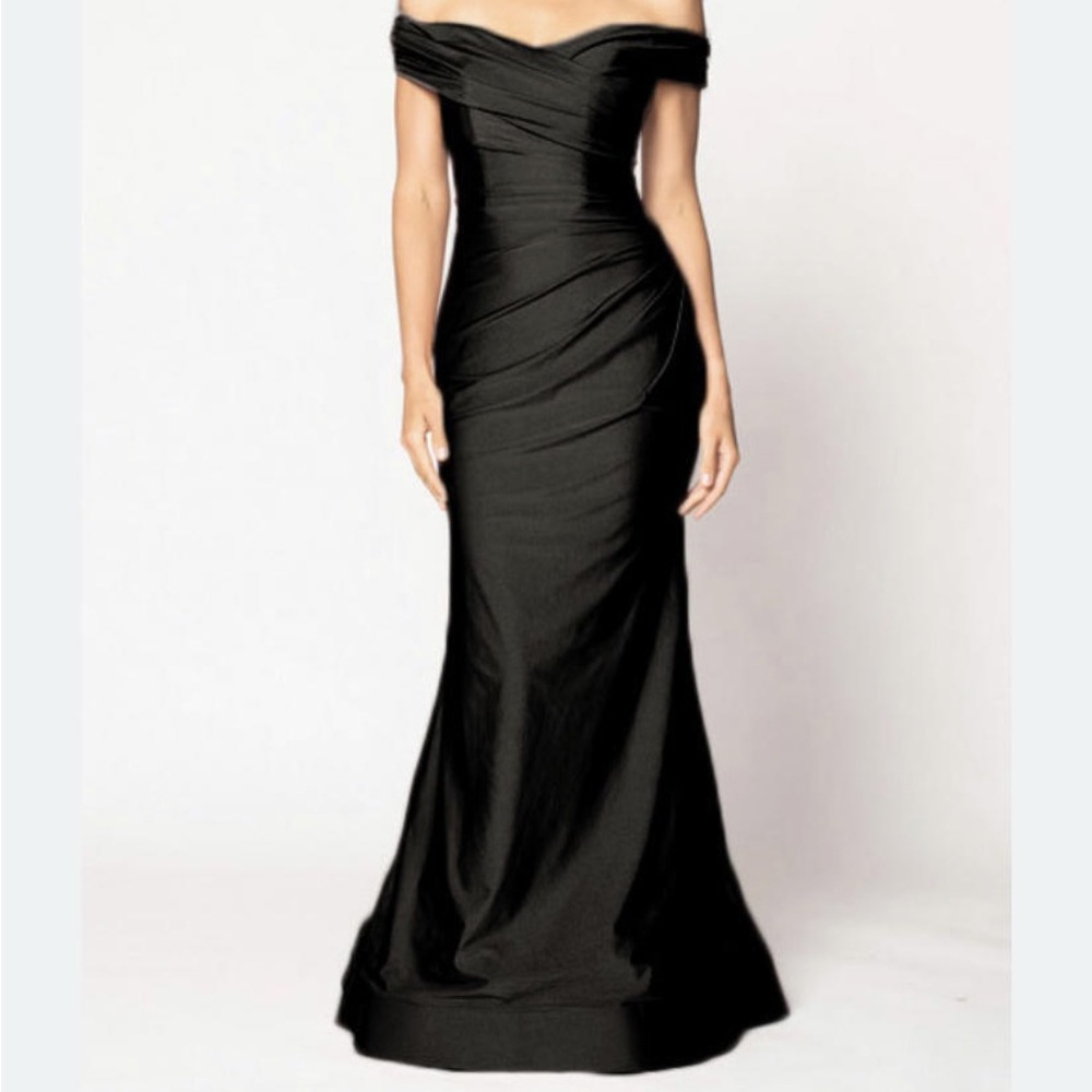 Bari Jay Off The Shoulder Formal Dress